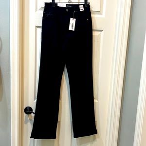 Judy Blue Black Straight Leg, High Waist, boot cut, slits at bottom,5/27, NWT